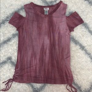 Buckle kids girls cold shoulder top